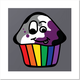 Asexual Pride Rainbow Cupcake Posters and Art